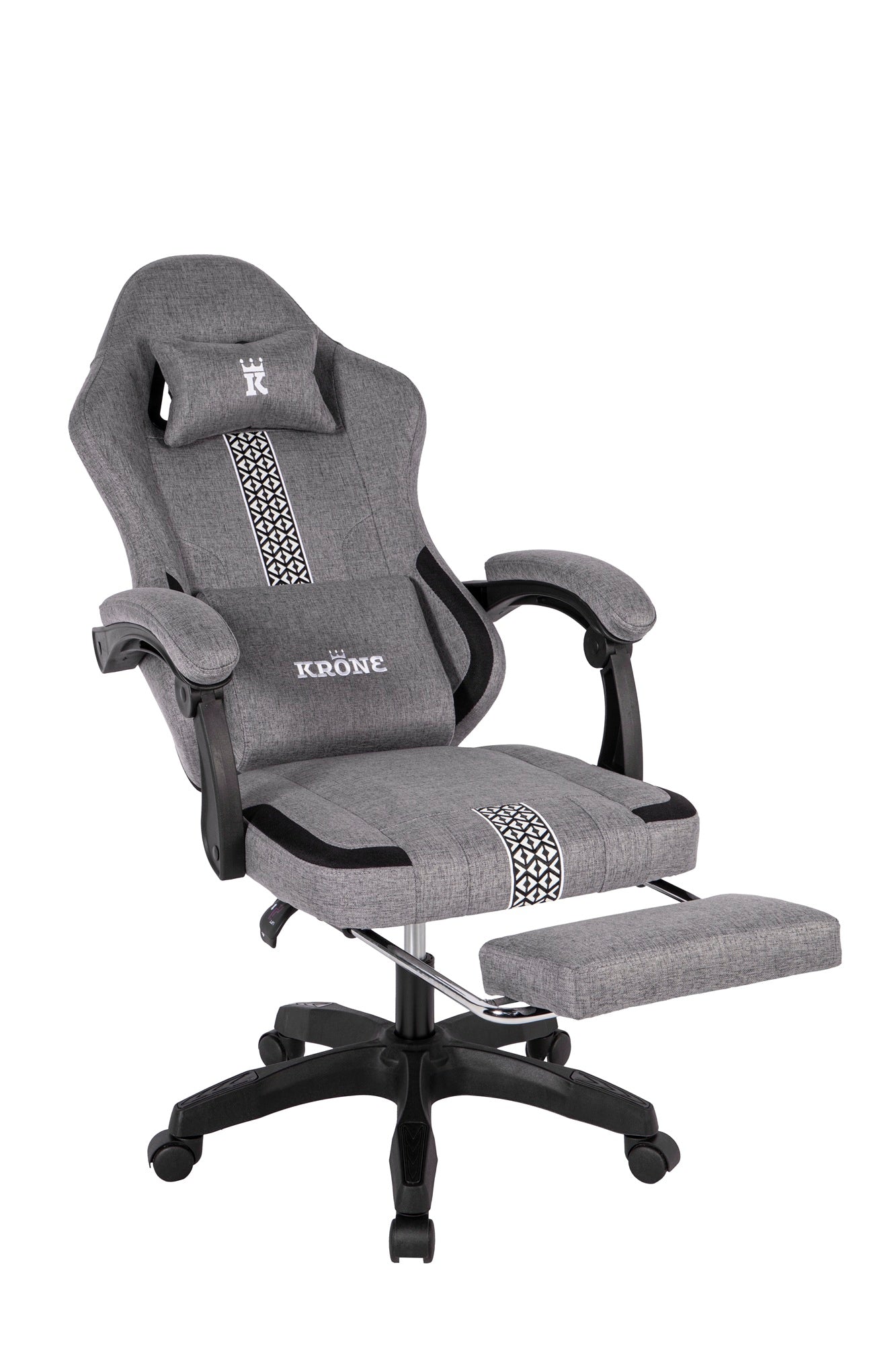Silla Gamer Oficina Krone Reclinable Fabric Gris