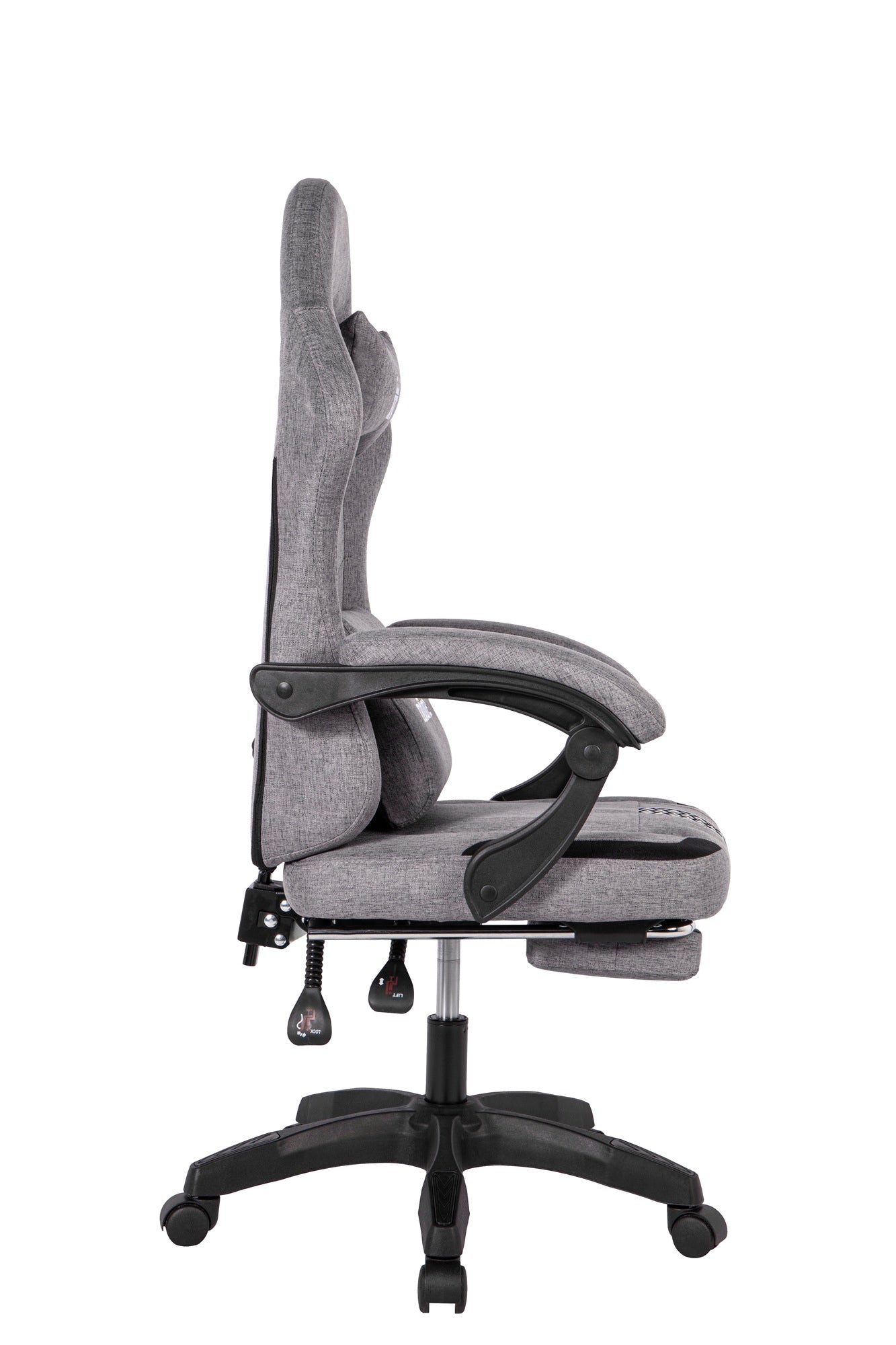 Silla Gamer Oficina Krone Reclinable Fabric Gris