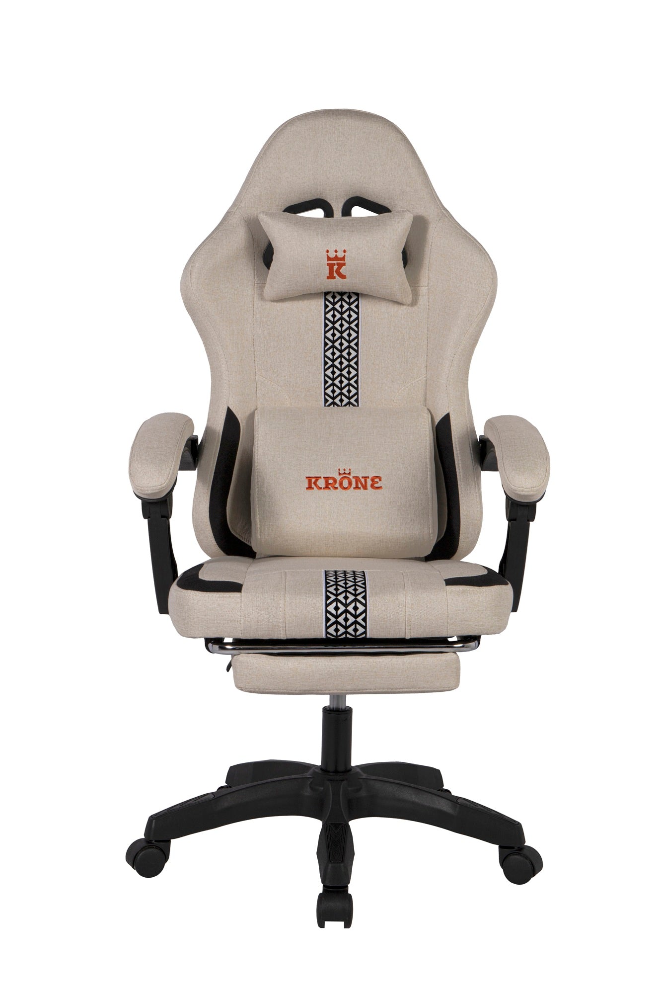 Silla Gamer Oficina Krone Reclinable Fabric Crema