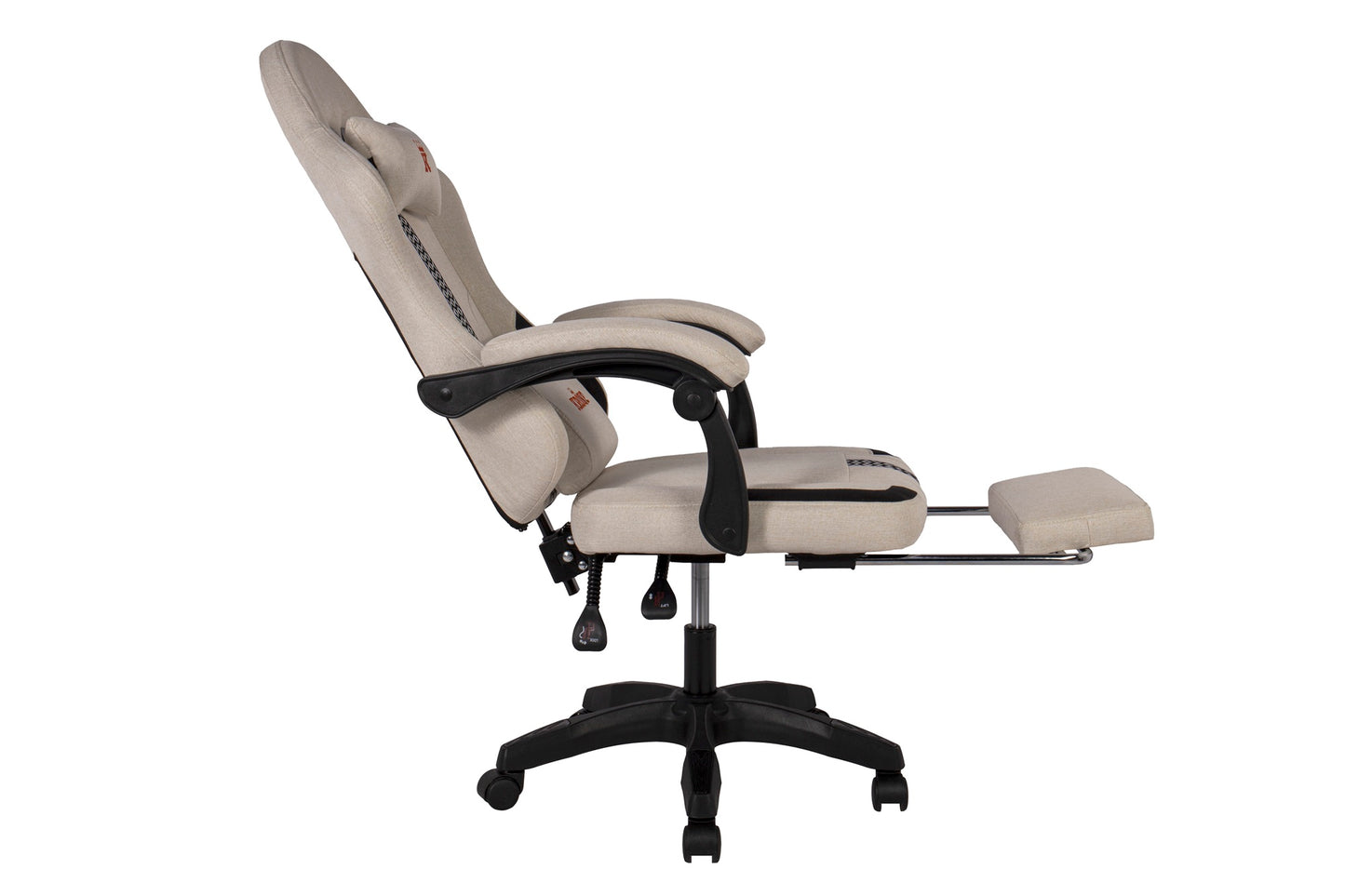 Silla Gamer Oficina Krone Reclinable Fabric Crema