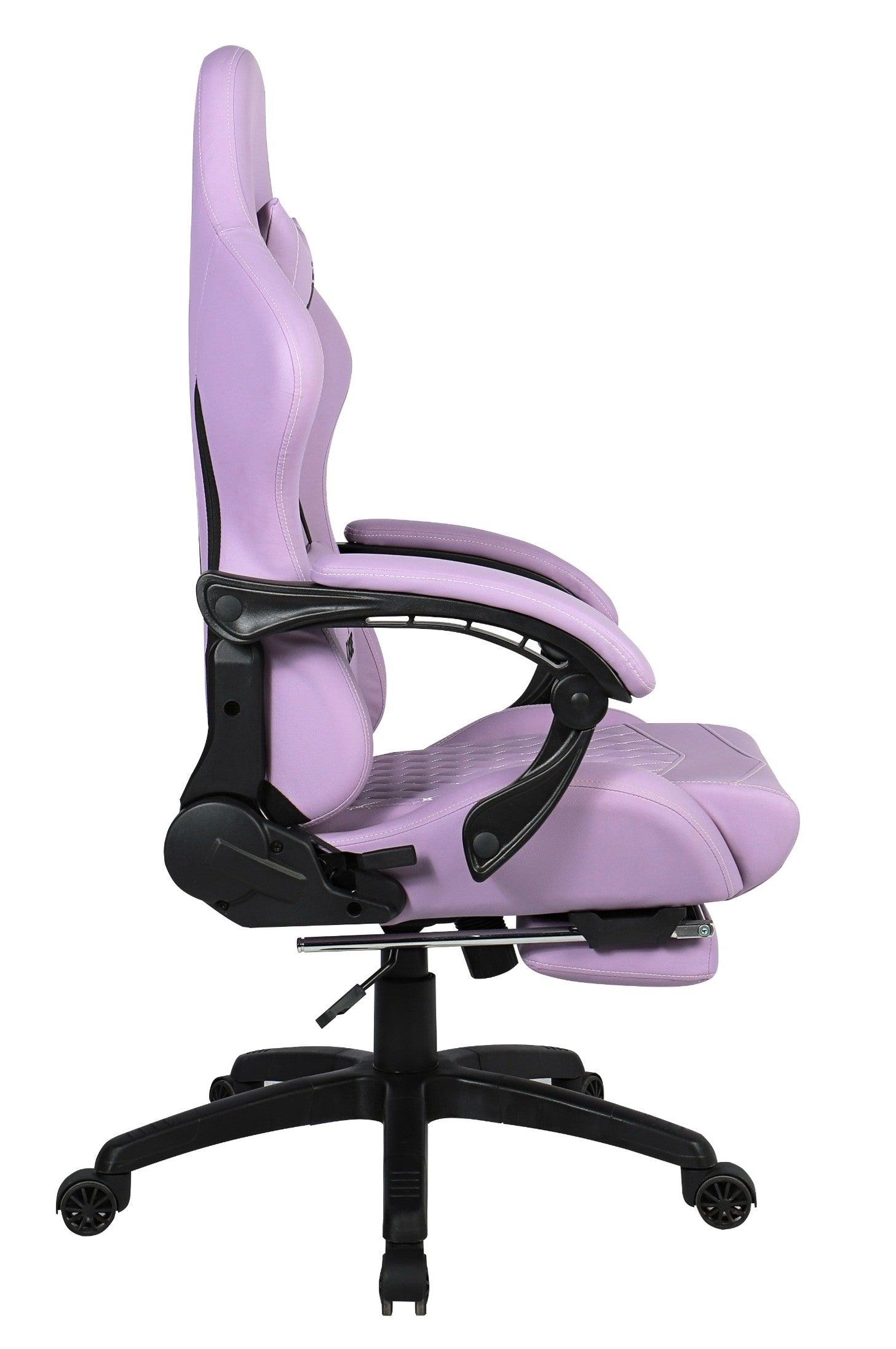Silla Gamer Oficina Krone XL Reclinable + Masaje + Apoyapiés - Morado - Kronestore.cl