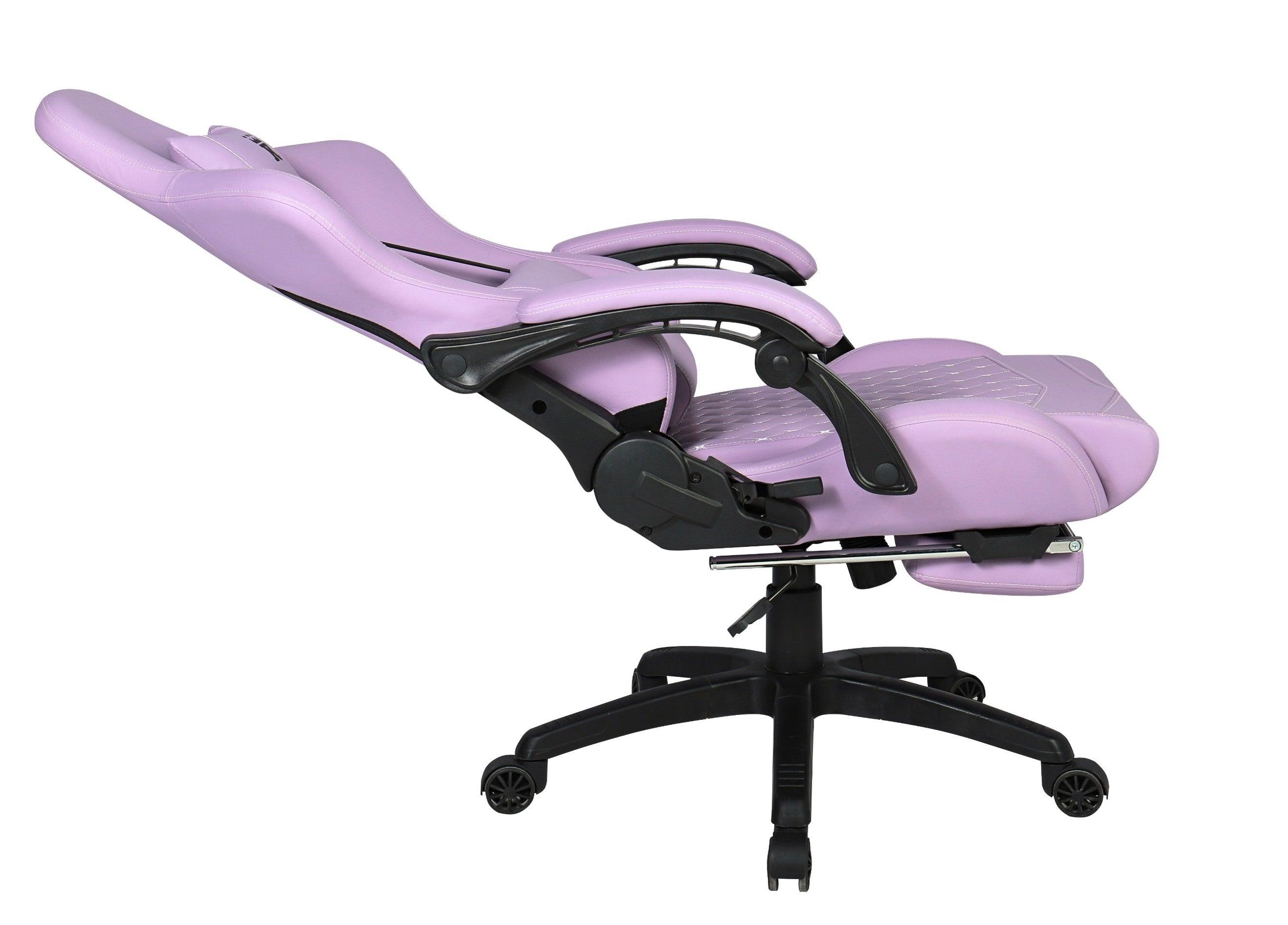 Silla Gamer Oficina Krone XL Reclinable + Masaje + Apoyapiés - Morado - Kronestore.cl