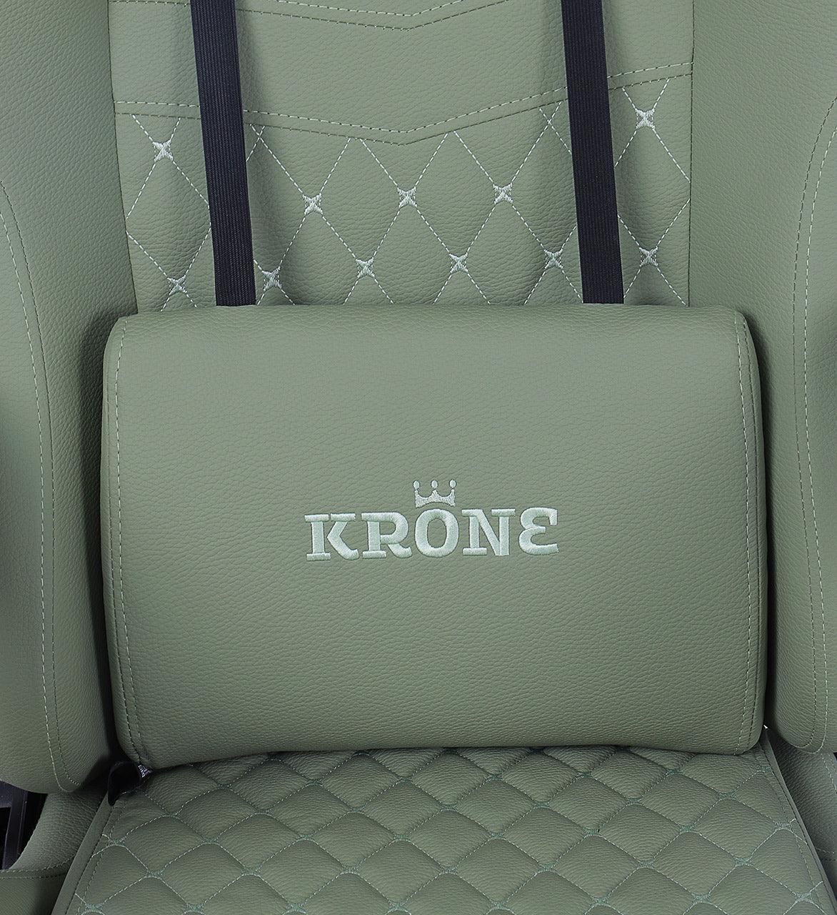 Silla Gamer Oficina Krone XL Reclinable + Masaje + Apoyapiés - Verde - Kronestore.cl