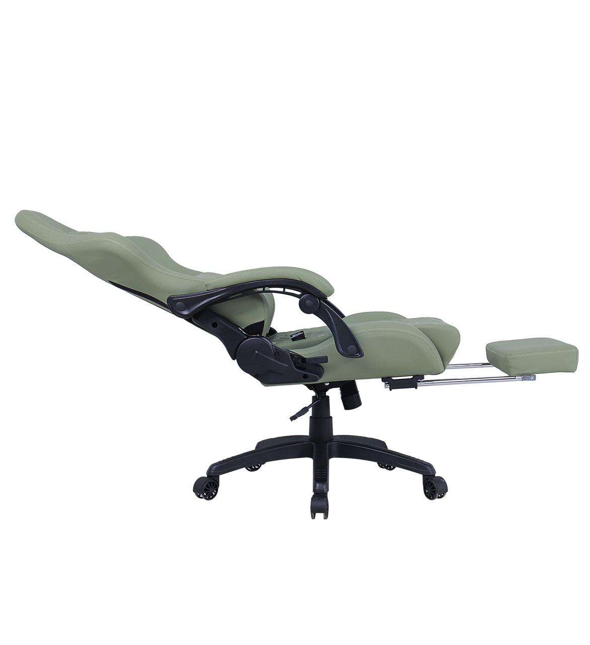 Silla Gamer Oficina Krone XL Reclinable + Masaje + Apoyapiés - Verde - Kronestore.cl