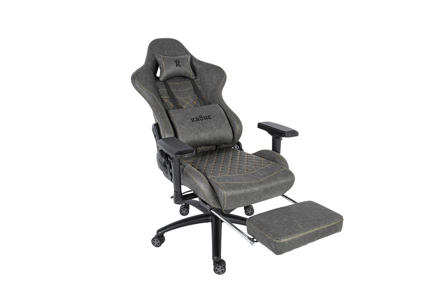 Silla Gamer Oficina Krone XL PRO Reclinable + Masaje + Apoyapies 12