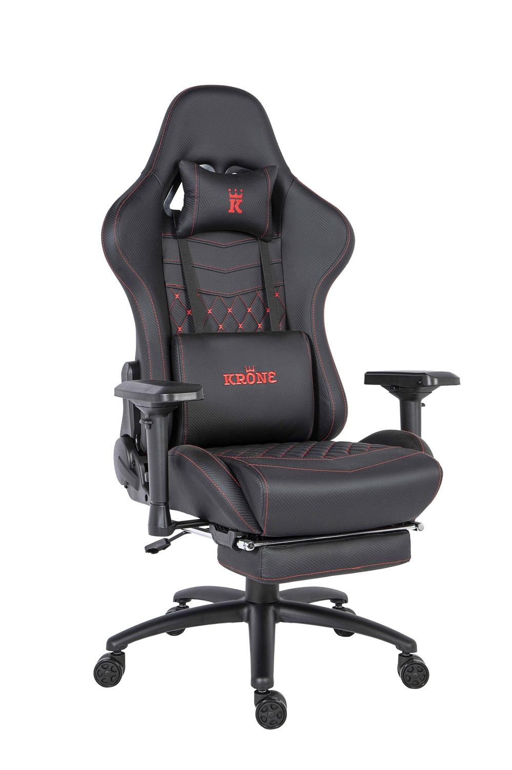 Silla Gamer Oficina Krone XL PRO Reclinable + Masaje + Apoyapies 20