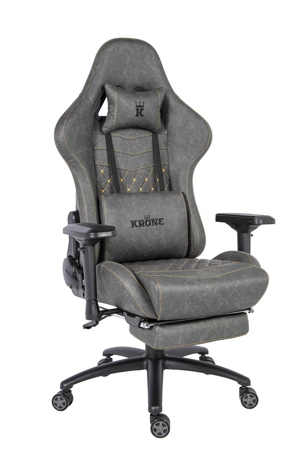 Silla Gamer Oficina Krone XL PRO Reclinable + Masaje + Apoyapies 7