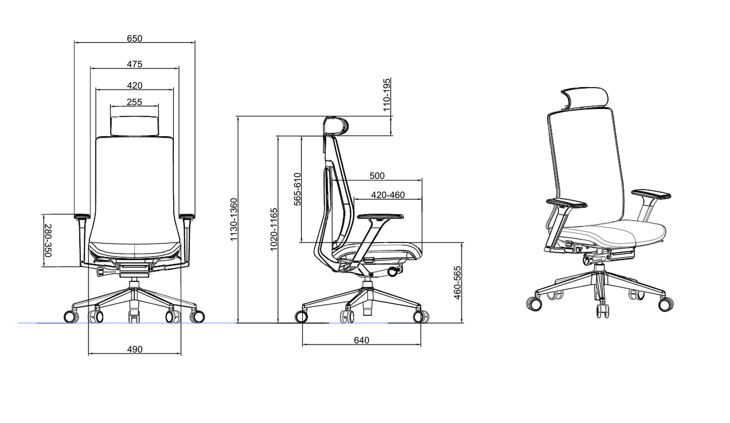 Silla Oficina Ejecutiva Ergonómica Elite Krone Zeus 6