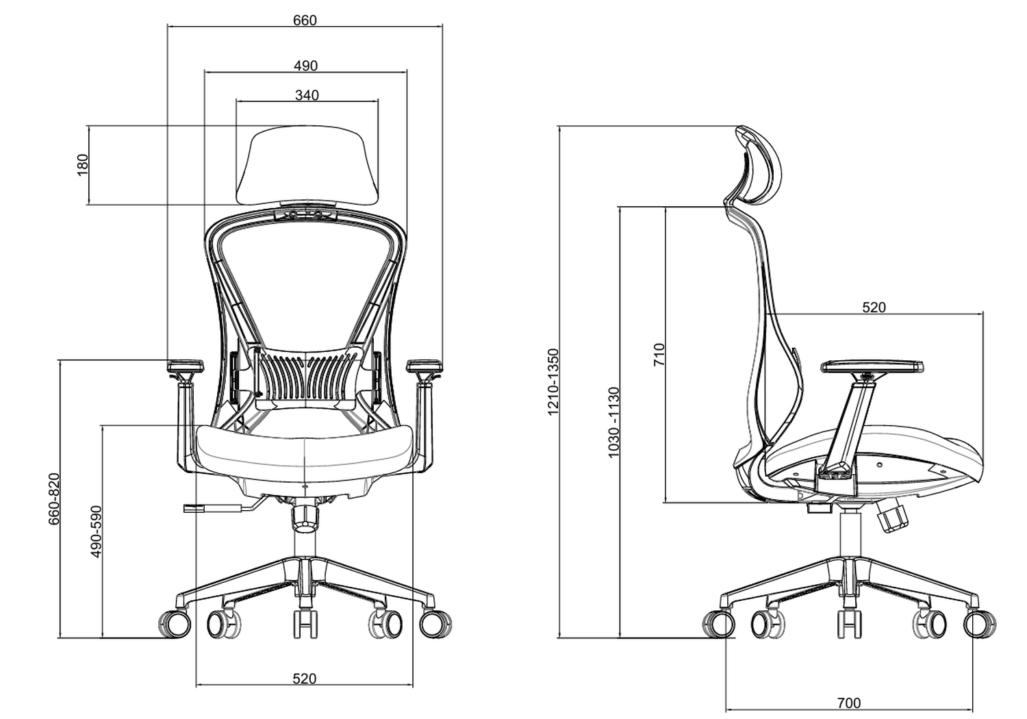 Silla escritorio oficina ergonómica Krone Hera 7