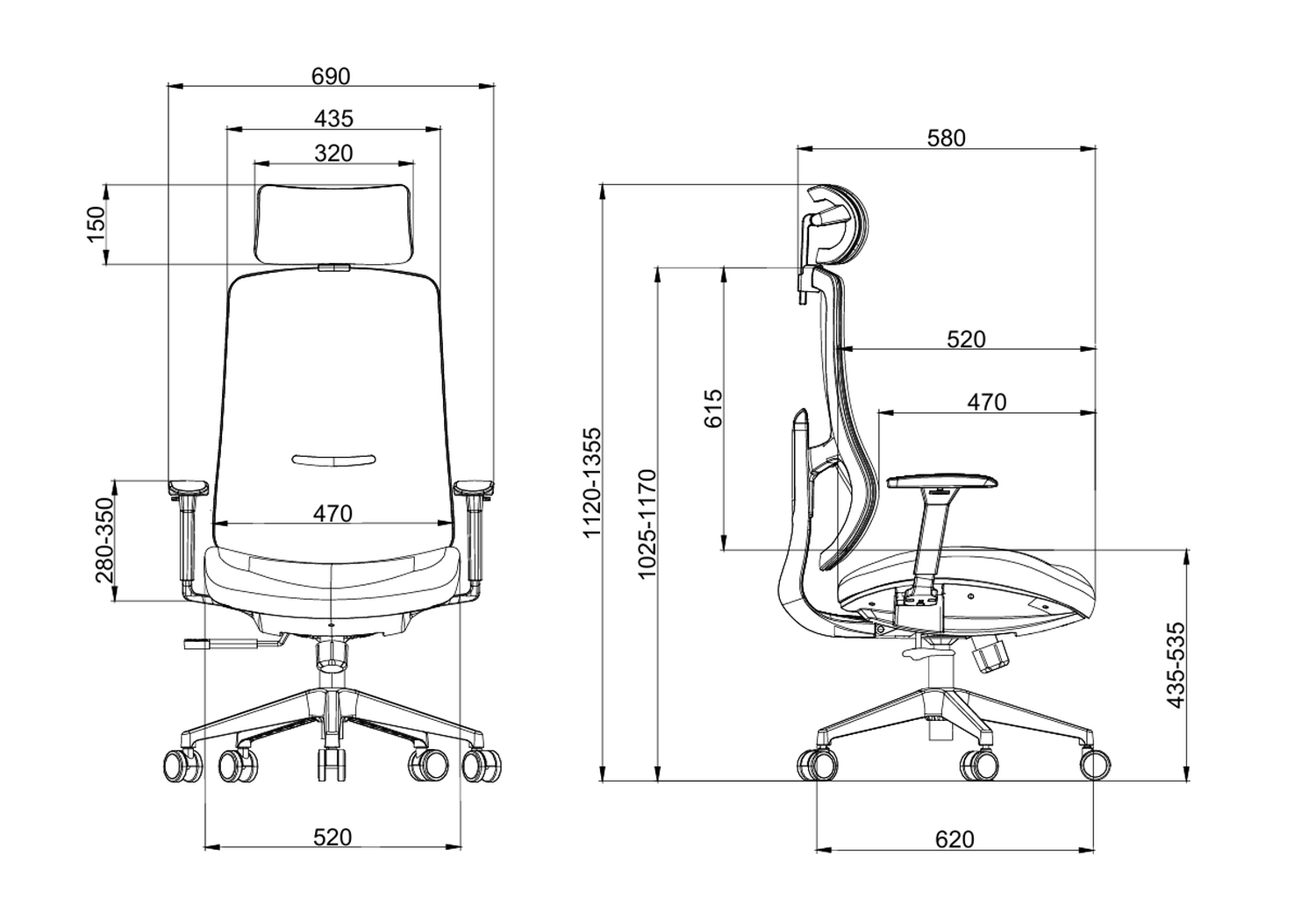 Silla escritorio oficina ergonómica Krone Perseo 8
