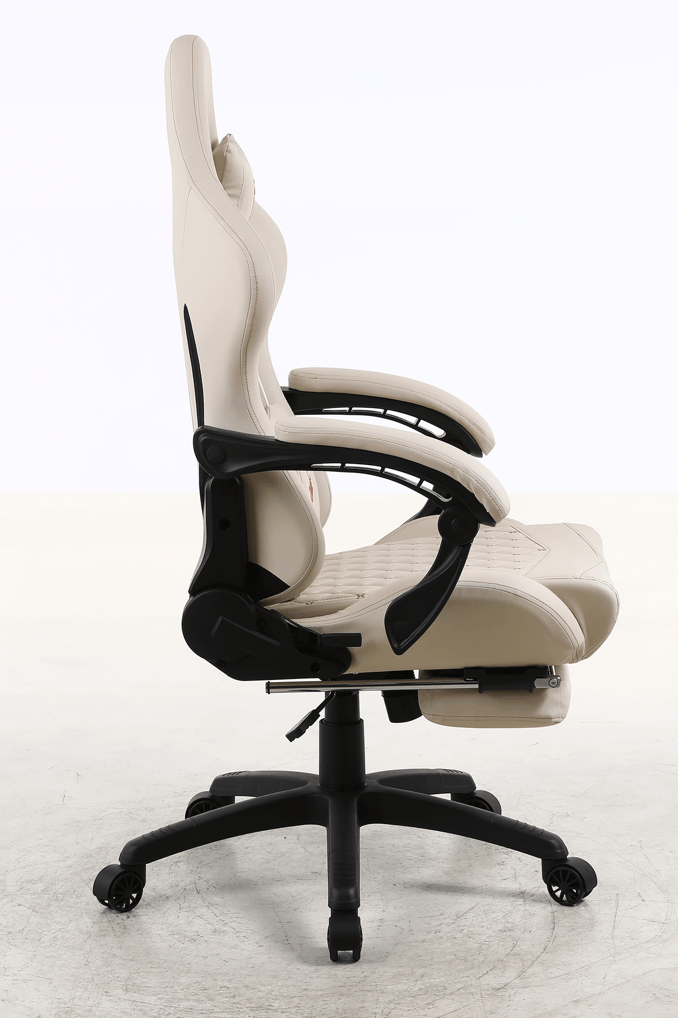 Silla Gamer Oficina Krone XL Reclinable + Masaje + Apoyapiés - Crema - Kronestore.cl