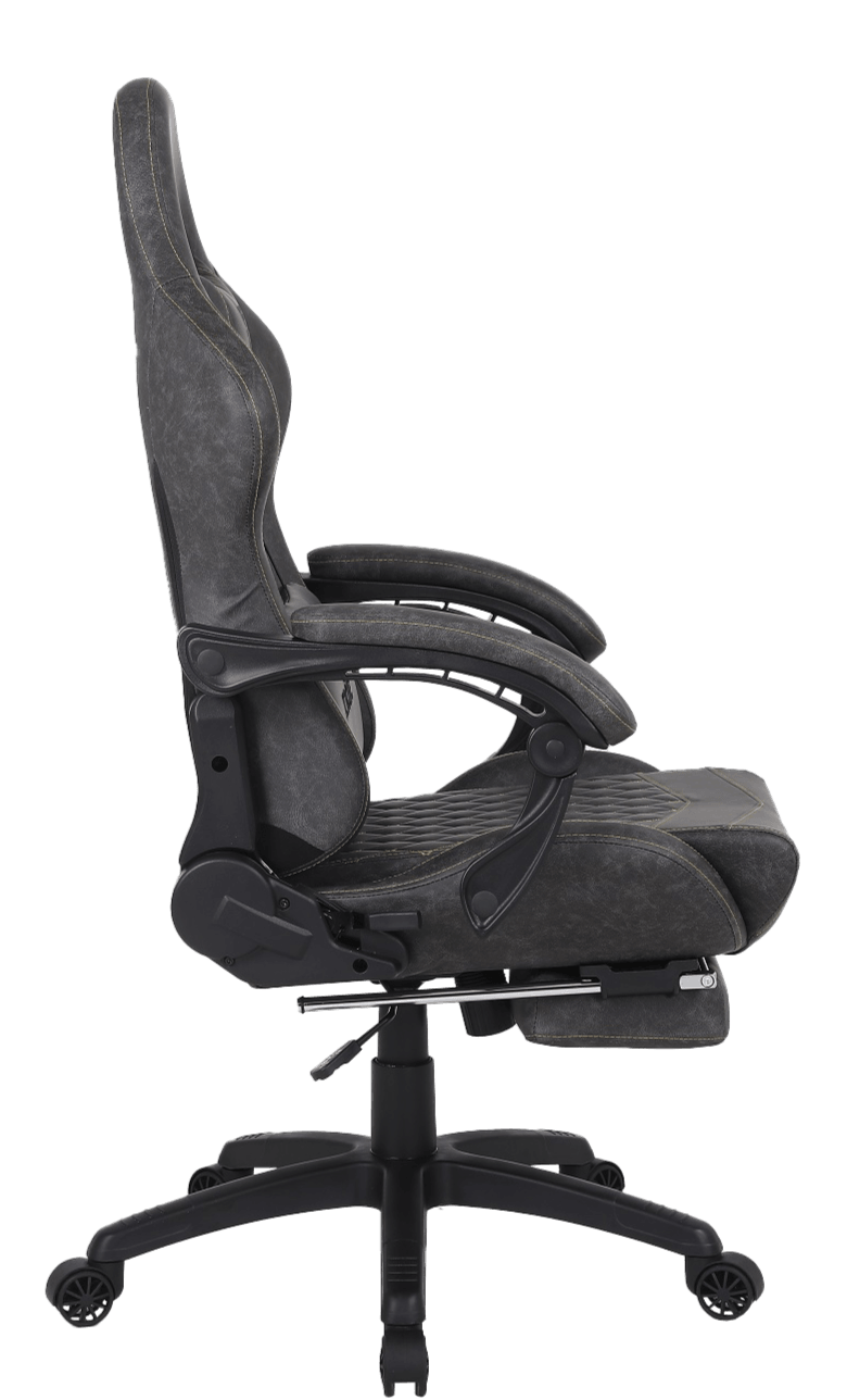 Silla Gamer Oficina Krone XL Reclinable + Masaje + Apoyapiés - Grafito - Kronestore.cl