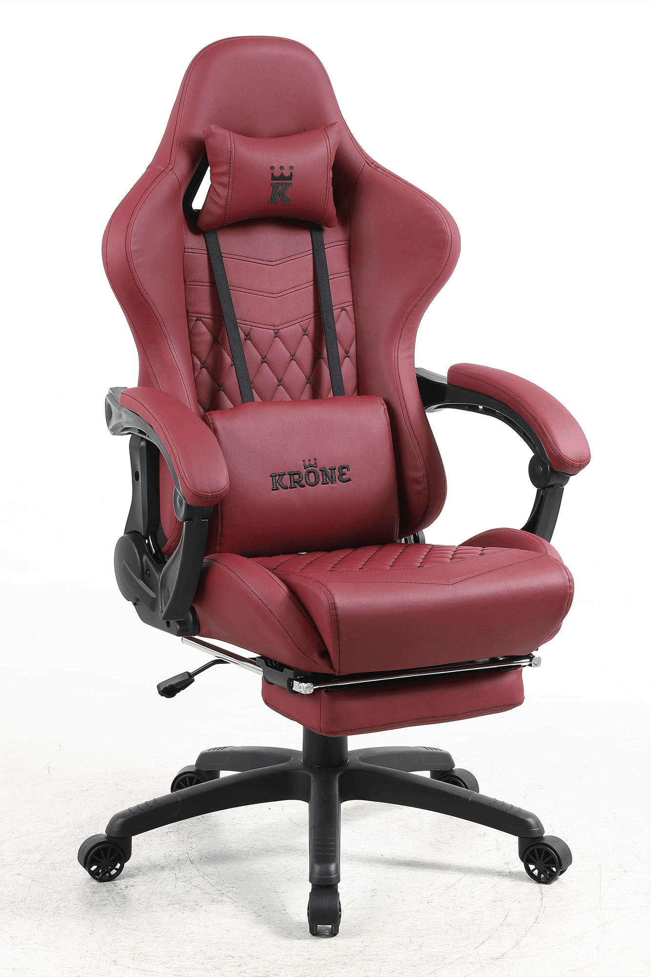 Silla Gamer Oficina Krone XL Reclinable + Masajeador + Apoyapiés Burdeo - Kronestore.cl