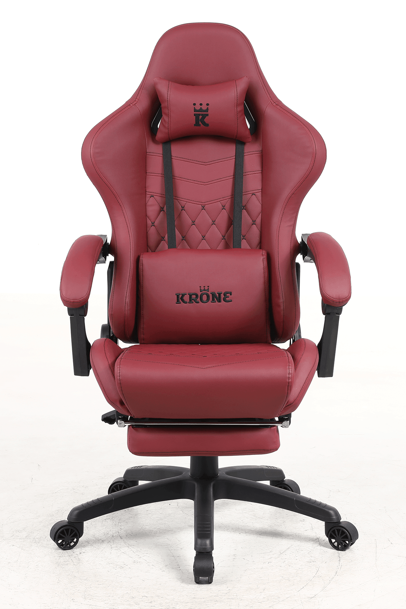 Silla Gamer Oficina Krone XL Reclinable + Masajeador + Apoyapiés Burdeo - Kronestore.cl