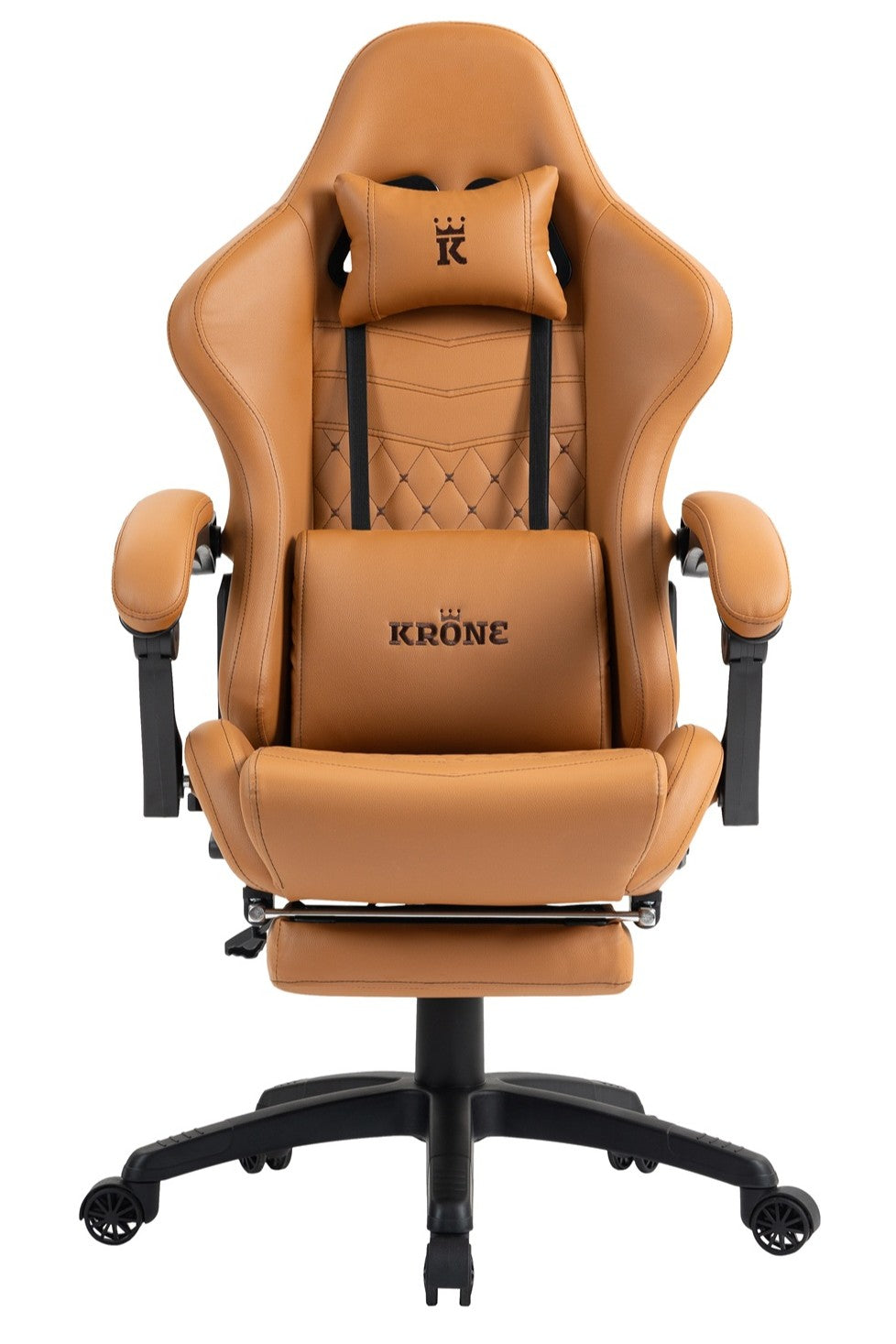 Silla Gamer Oficina Krone XL Reclinable + Masaje + Apoyapiés - Camel