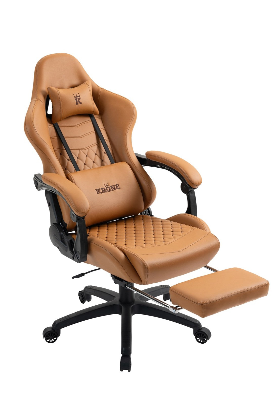 Silla Gamer Oficina Krone XL Reclinable + Masaje + Apoyapiés - Camel