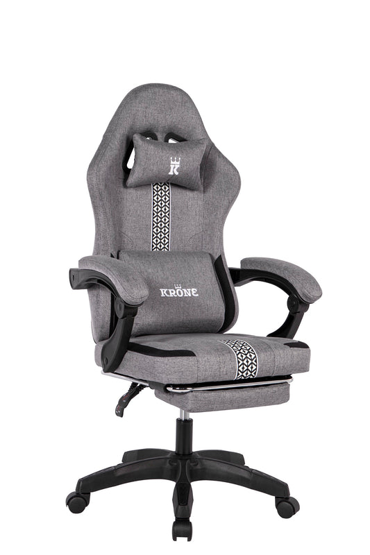 Silla Gamer Oficina Krone Reclinable Fabric Gris
