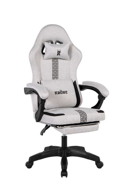 Silla Gamer Oficina Krone Reclinable Fabric Gris claro