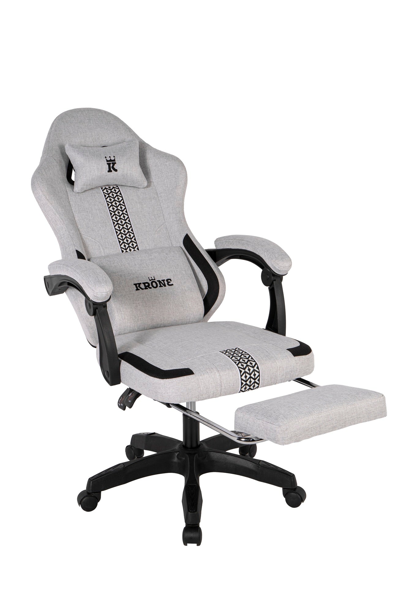 Silla Gamer Oficina Krone Reclinable Fabric Gris claro