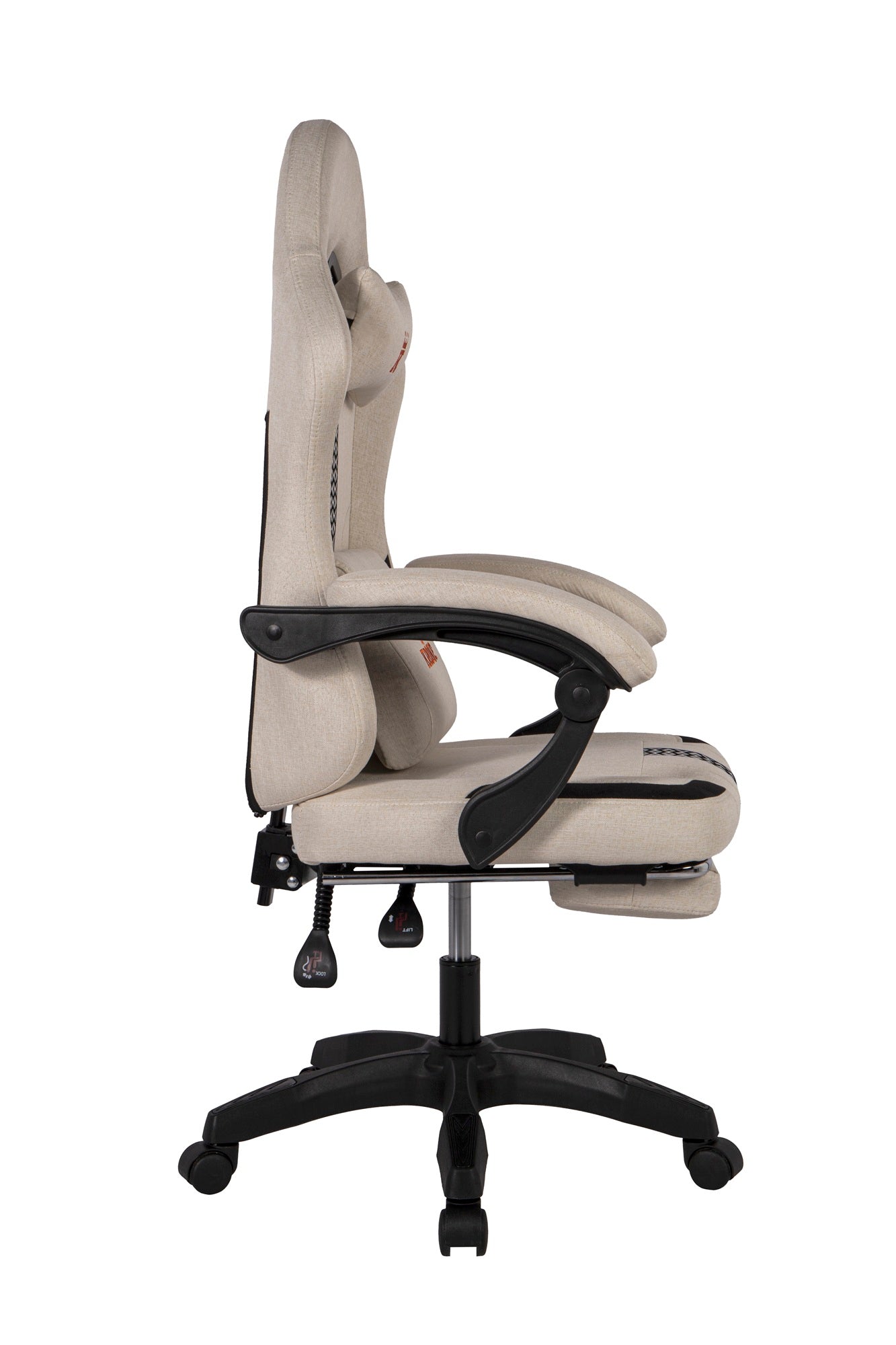 Silla Gamer Oficina Krone Reclinable Fabric Crema
