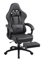 Silla Gamer Oficina Krone XL Reclinable + Masaje + Apoyapiés - Grafito - Kronestore.cl