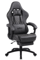 Silla Gamer Oficina Krone XL Reclinable + Masaje + Apoyapiés - Grafito - Kronestore.cl